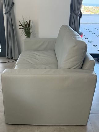 2 Sofás de 2 plazas polipiel gris