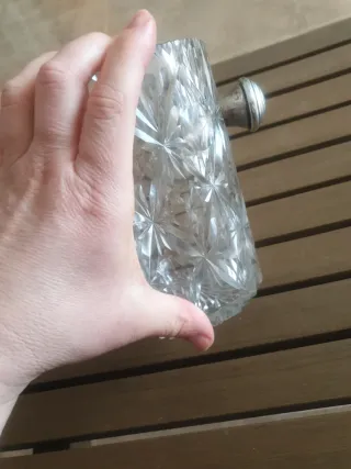 Cubeta Cristal Tallado con Asas Plata