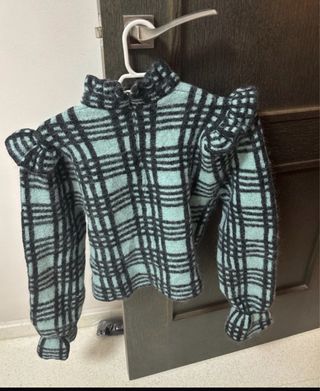 Jersey Zara Lana Cuadros Talla L Nuevo