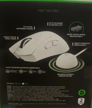 Razer DeathAdder V4 Pro White Edition Ratón.