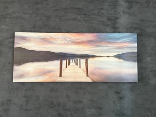 Quadro con molo e tramonto