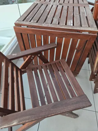 Conjunto de madera para terraza