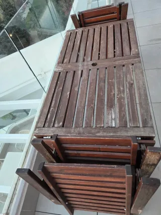 Conjunto de madera para terraza