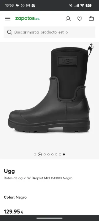Botas de agua UGG negras