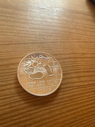 Moneda Plata Panda 1 Onza 1989