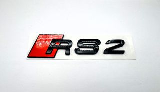 EMBLEMA TRASERO LETRAS AUDI RS2 NEGRO BRILLO