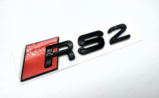 EMBLEMA TRASERO LETRAS AUDI RS2 NEGRO BRILLO