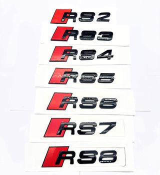 EMBLEMA TRASERO LETRAS AUDI RS2 NEGRO BRILLO