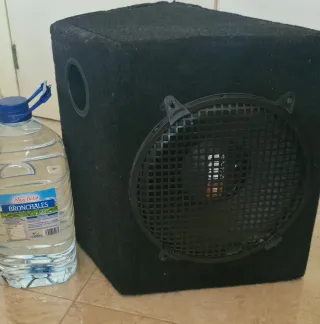 Subwoofer JBL 1000W Negro en caja madera.