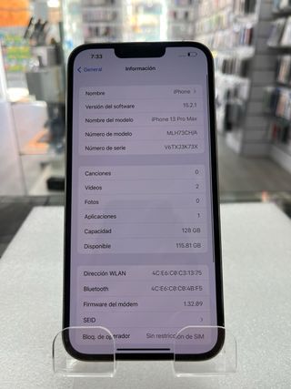 iPhone 13 Pro Max 128GB Plata
