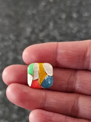 Orecchini quadrati smalto multicolor