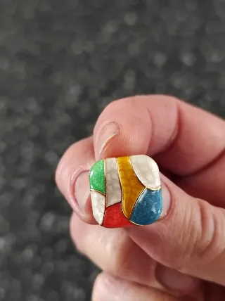 Orecchini quadrati smalto multicolor