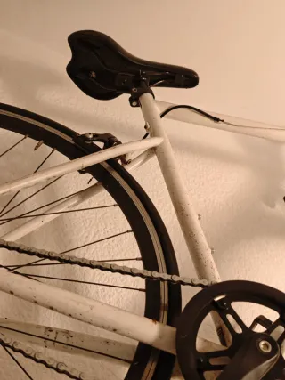 Bicicleta Fixie Elops 500 Blanca