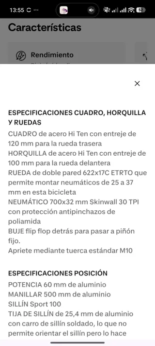 Bicicleta Fixie Elops 500 Blanca