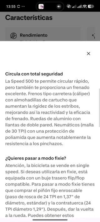 Bicicleta Fixie Elops 500 Blanca