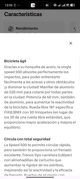 Bicicleta Fixie Elops 500 Blanca