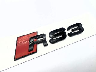 EMBLEMA TRASERO LETRAS AUDI RS3 NEGRO BRILLO