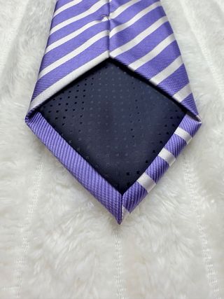 Corbata Flli Segatori Italiana Rayas Morado Blanco