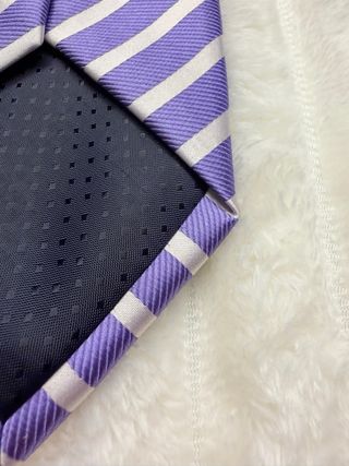 Corbata Flli Segatori Italiana Rayas Morado Blanco