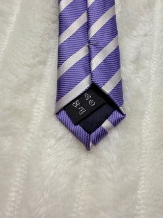 Corbata Flli Segatori Italiana Rayas Morado Blanco
