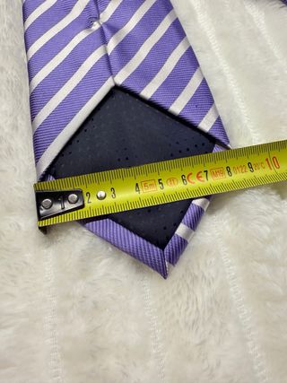 Corbata Flli Segatori Italiana Rayas Morado Blanco