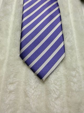 Corbata Flli Segatori Italiana Rayas Morado Blanco
