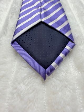Corbata Flli Segatori Italiana Rayas Morado Blanco