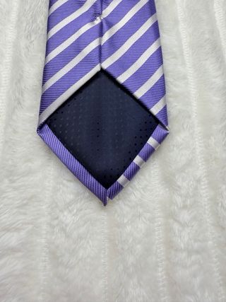 Corbata Flli Segatori Italiana Rayas Morado Blanco