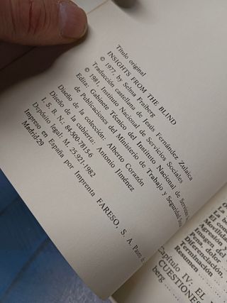 Dos libros Rehabilitación, niños ciegos de selma fraiberg + apuntes sobre pedagogía especial de ciegos