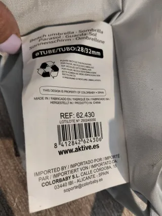 Active Sombrilla playa 8 varillas 200 cm arcoíris