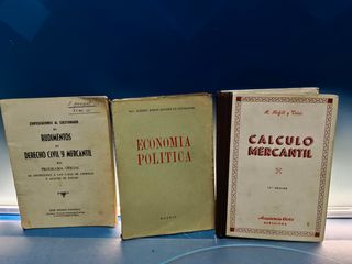 3 libros Calculo mercantil +Economía política + derecho civil y mercantil