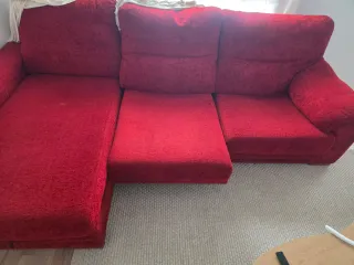 Sofá Chaiselongue Rojo Tela