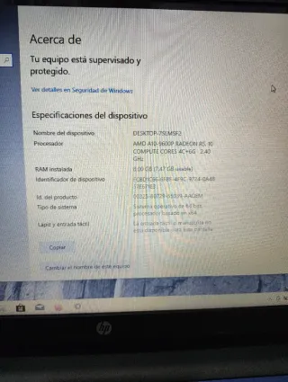 Portátil HP Azul Modelo 15-ba019ns