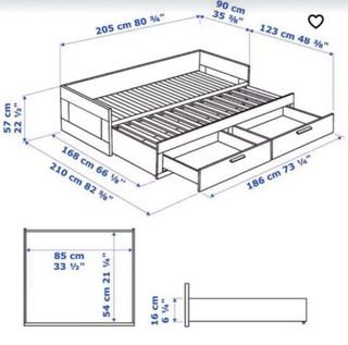 Estructura Cama Diván Brimnes Ikea en negro.
