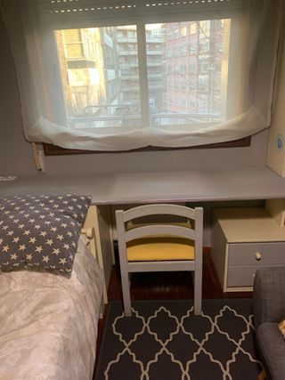 Cama nido juvenil madera beige y gris