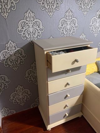 Cama nido juvenil madera beige y gris