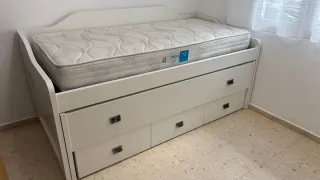 Cama nido blanca con cajones