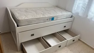 Cama nido blanca con cajones