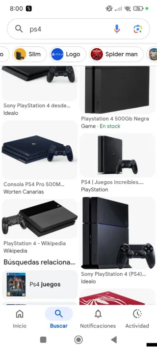 Consola Sony PS4 Negra
