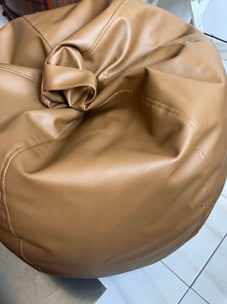 Puf Marrón Piel Sintética