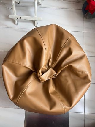 Puf Marrón Piel Sintética