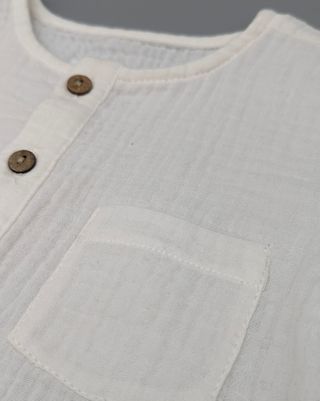 Conjunto Camisa Blanca y Bermuda Cuadros Talla 2A