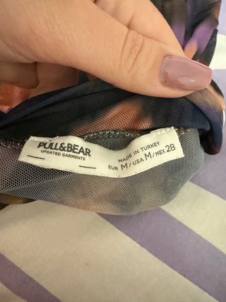 Camiseta Malla Floral Manga Larga