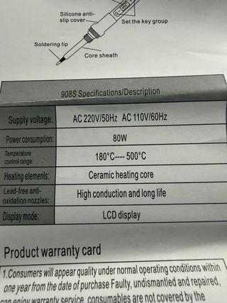Soldador Estaño 80W Digital + maletín