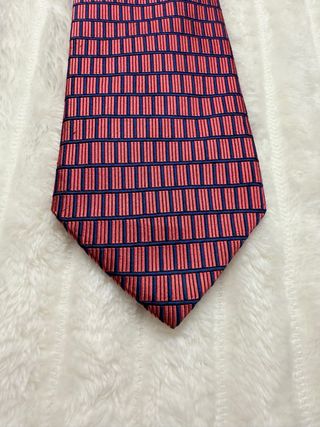 Corbata Cafe Coton Azul y Roja
