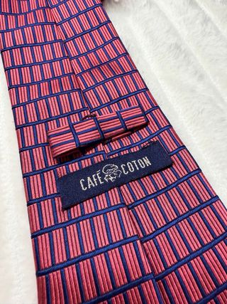 Corbata Cafe Coton Azul y Roja