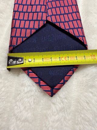 Corbata Cafe Coton Azul y Roja