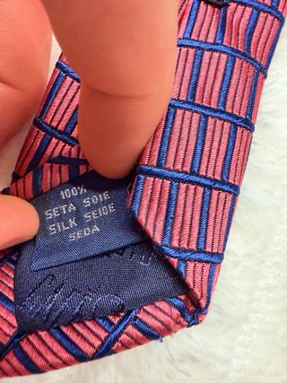 Corbata Cafe Coton Azul y Roja