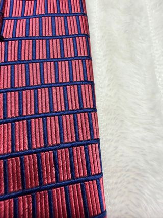 Corbata Cafe Coton Azul y Roja