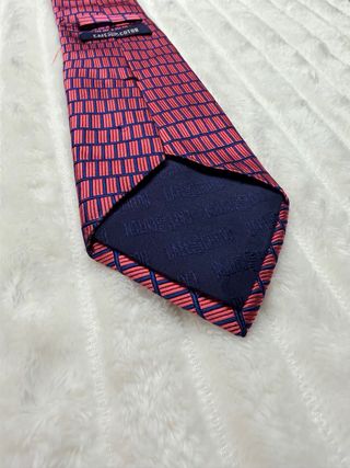 Corbata Cafe Coton Azul y Roja